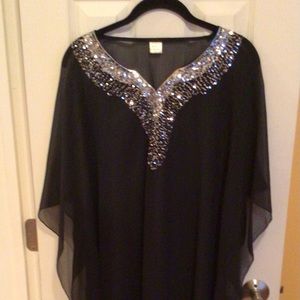 Black sequin beach coverup